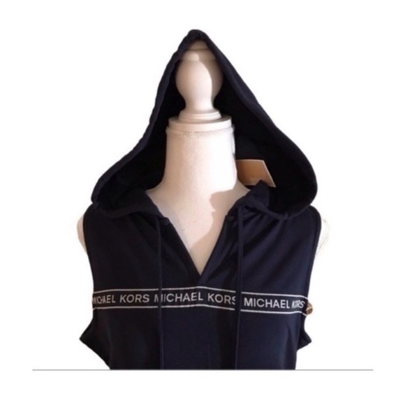 MICHAEL KORS Navy Logo Hooded Dress - Picture 4 of 8